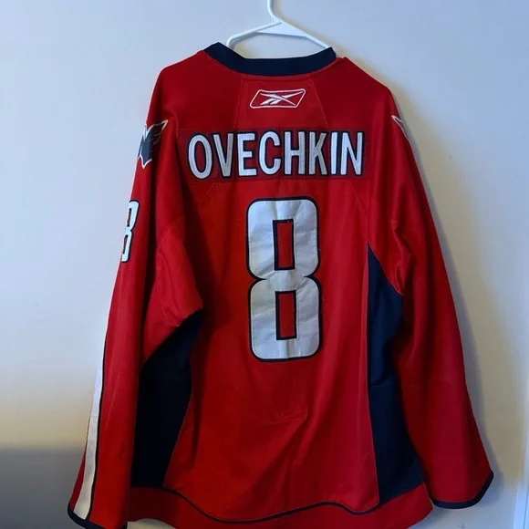 Reebok Red and White Capitals Jersey - Picture 7 of 7